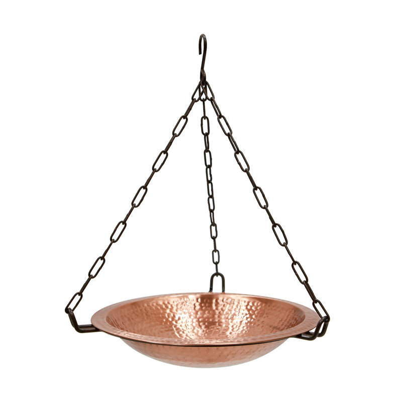 14-in Solid Copper Hanging Birdbath