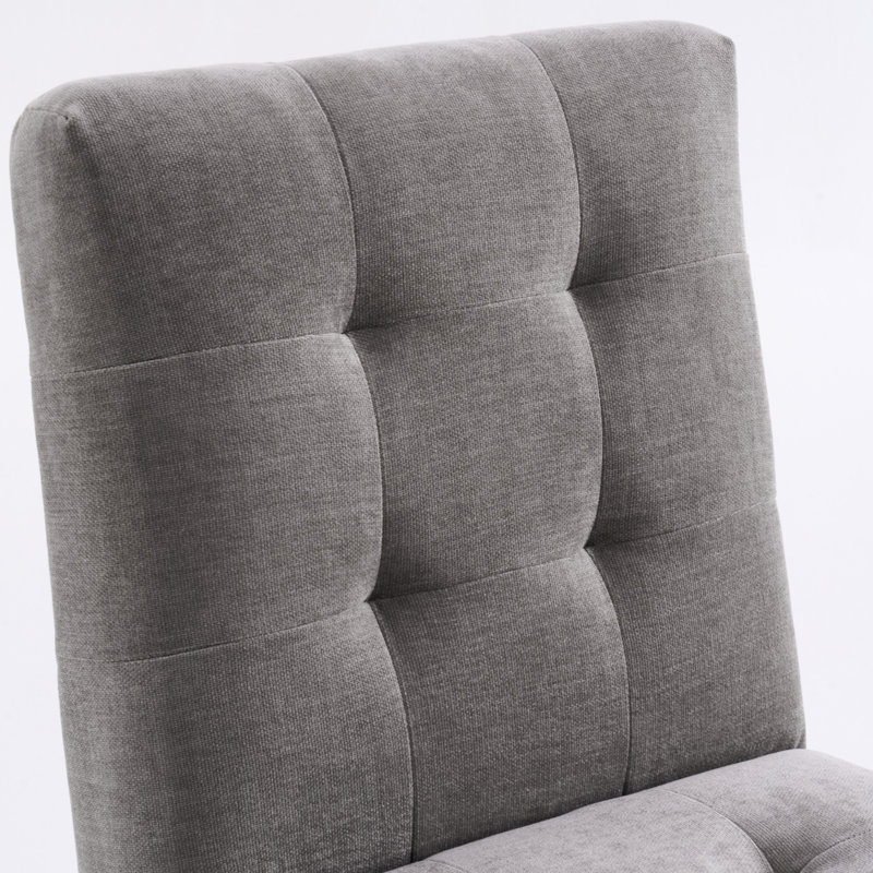 Chaise d'appoint rembourrée en lin Turfed, Gris clair