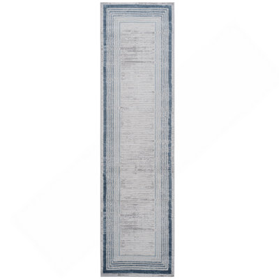 Blue  / Bordered Area Rug