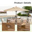 Ensemble repas 9 pièces en aluminium brun avec table rectangulaire Michael, 2 chaises pivotantes et coussins gris clair
