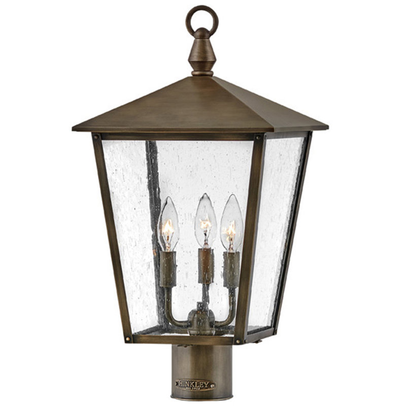Huntersfield 20.75" H Aluminum Outdoor Post or Pier Mount Lantern with Clear Seedy Glass (Post Sold Separately)