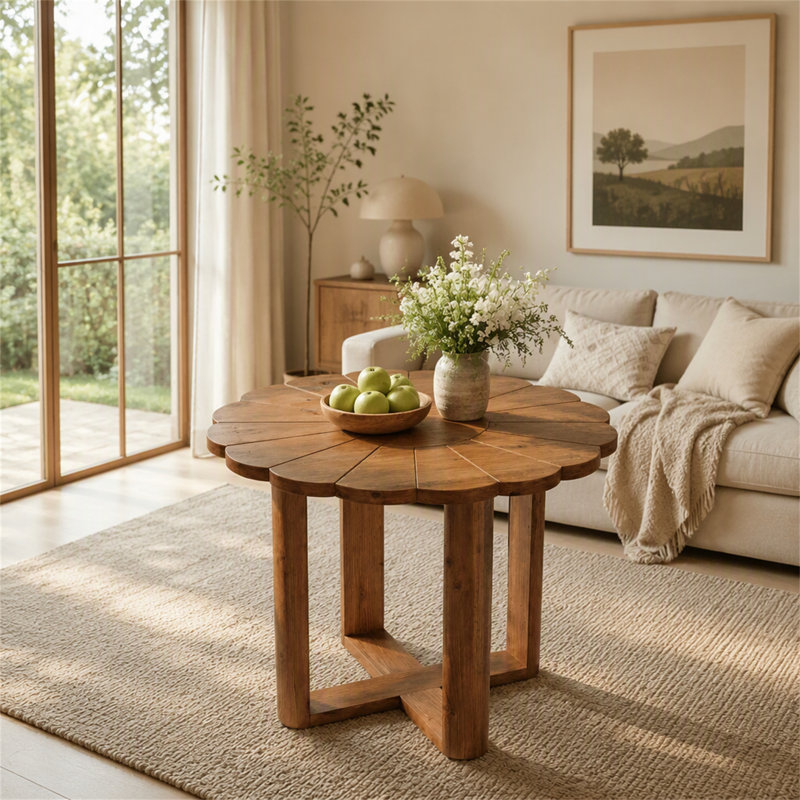with Solid Wood Base Dining Table