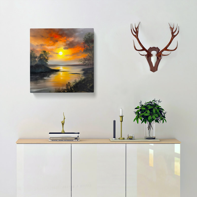 Sunrise Oil No.3 - No Frame Print, 35cm H x 35cm W x 3cm D