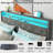 Kadeer Lift Up Bed Frame with Charging Station & LED Light, Upholstered Bed with Button Tufted-948587277-948587279