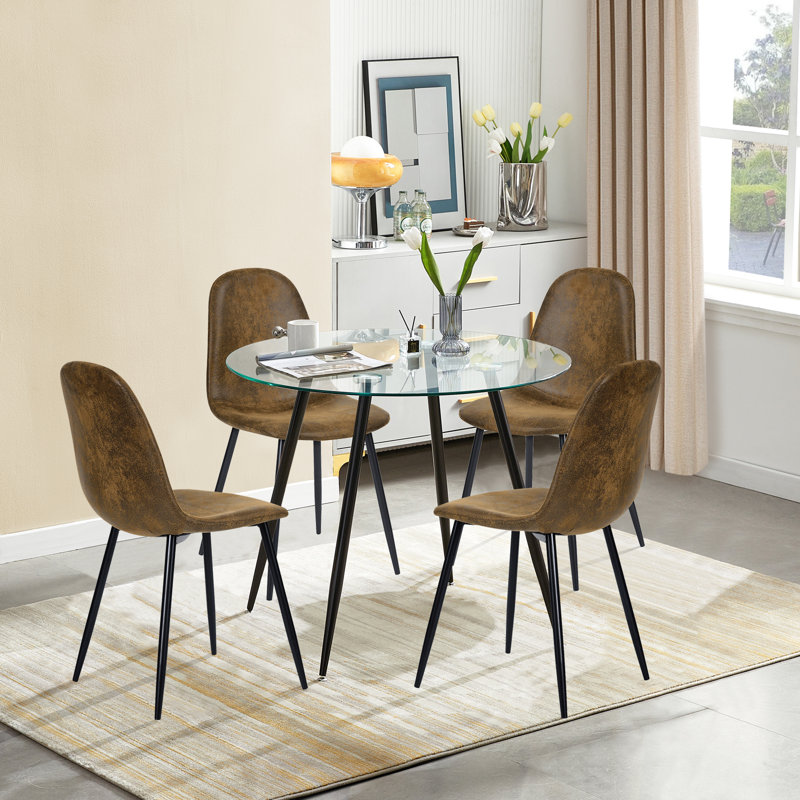 Ensemble repas pour 4 personnes Jacquilyn, Noir