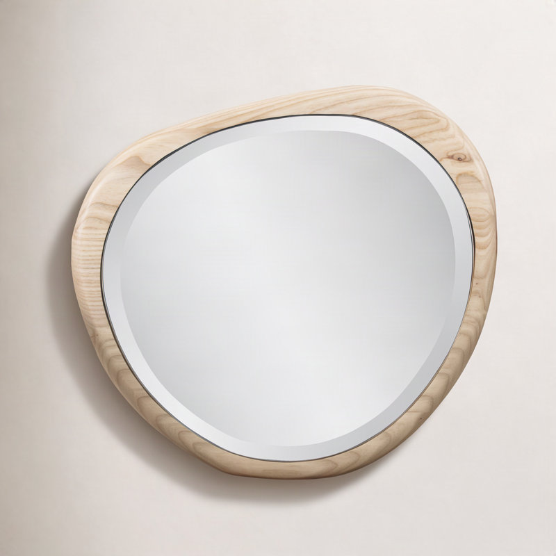 Anthea Solid Wood Asymmetrical Mirror, 19" x 17"