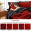 Ensemble d'édredon pour grand lit rouge et noir - lit réversible 7 pièces dans un sac avec édredon toutes saisons doux, draps, taies d'oreiller et taies décoratives