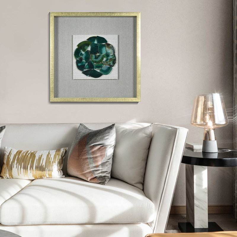 Handmade Glam Landscape & Nature Wall Decor on Crystal, Green