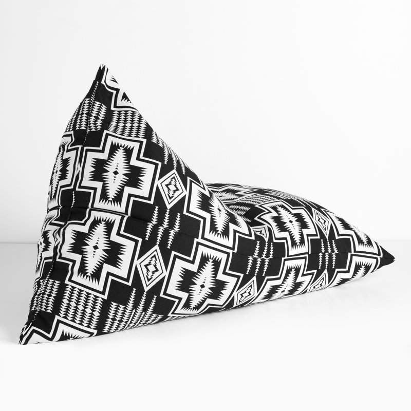 Sunbrella® Outdoor Friendly Bean Bag Lounger, Black/White Polystyrene