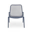 Ensemble de table de salle à manger en fer durable avec chaises, bleu marine moderne pour patio