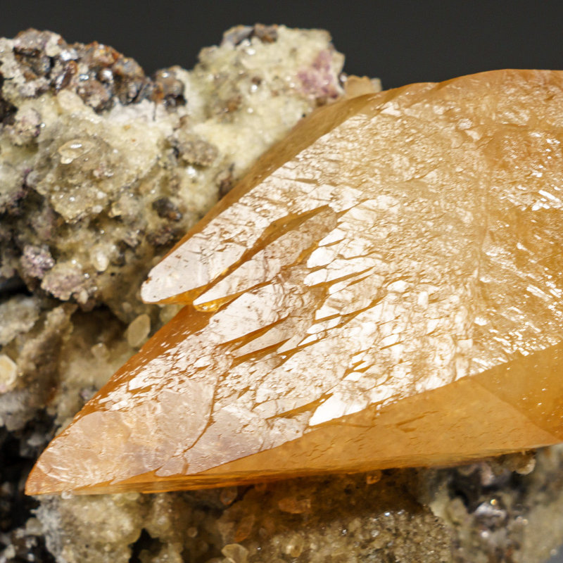 Golden Calcite with Sphalerite Crystal from Elmwood Mine, Tennessee (4 Lbs)
