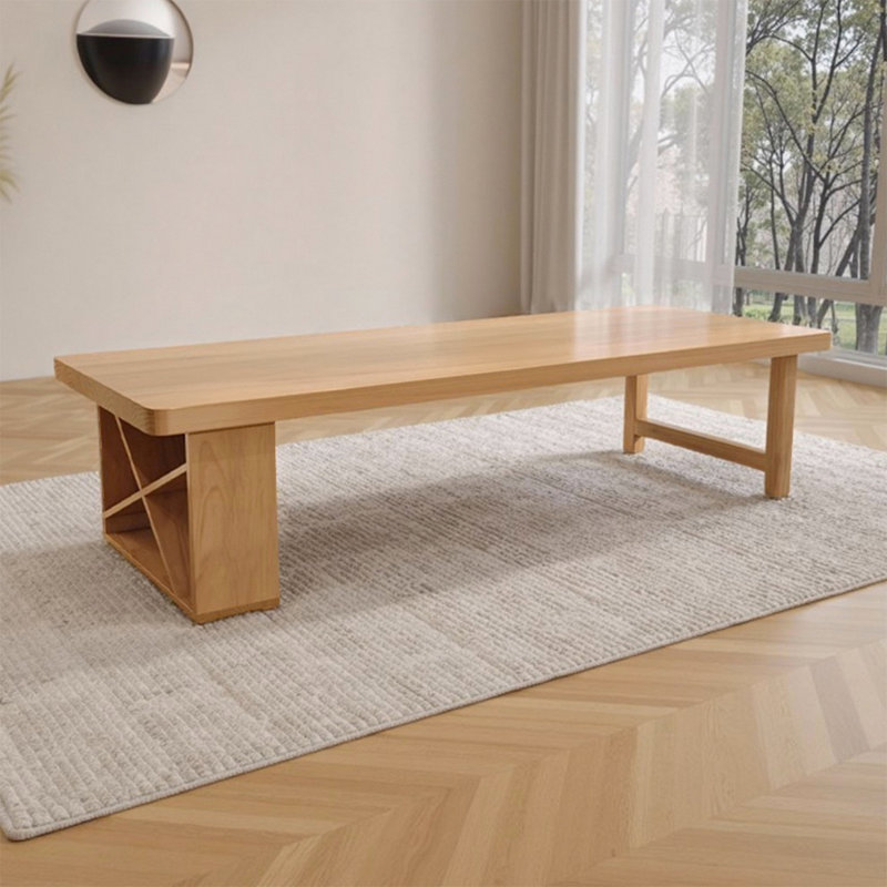 Table de conférence rectangulaire moderne en bois massif, H 29,53 po x L 86,61 po x l 35,43 po