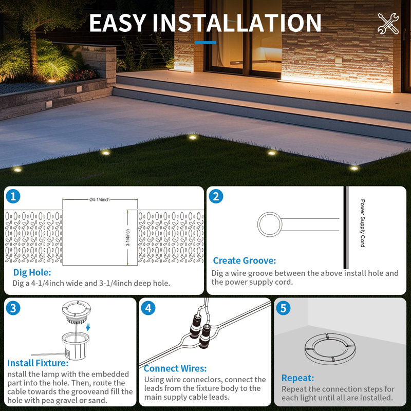 12PK Low Voltage Integrated LED aluminuml Well Light