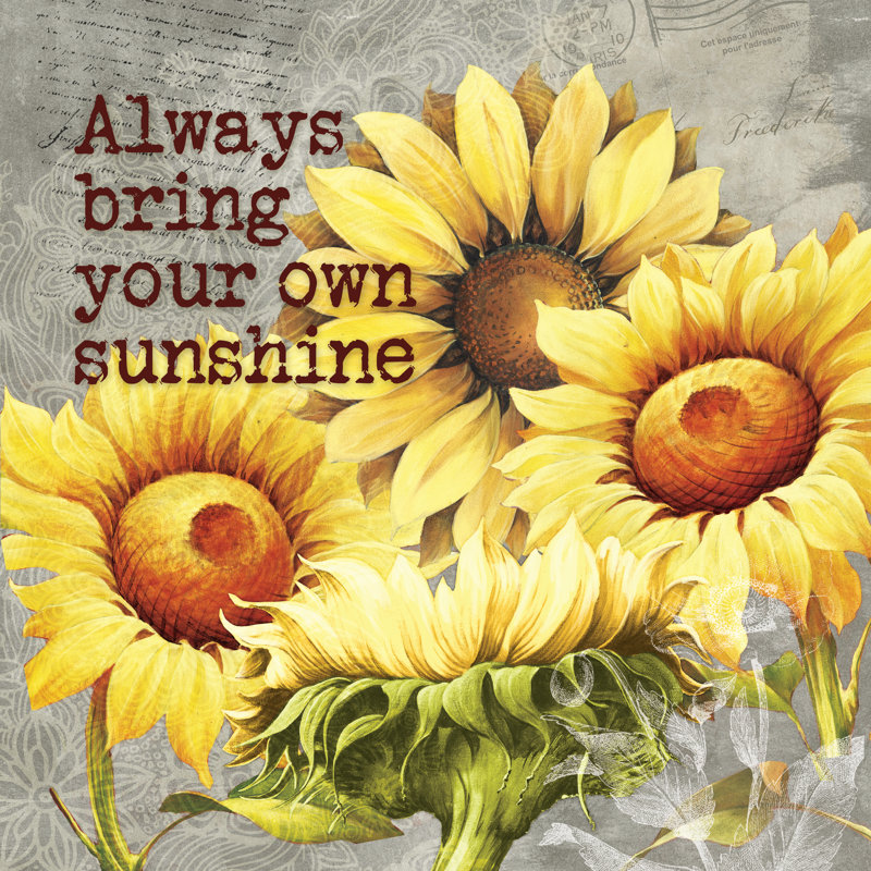 Sunflower Cluster I - Wrapped Canvas Painting, 51cm H x 51cm W x 3.8cm D