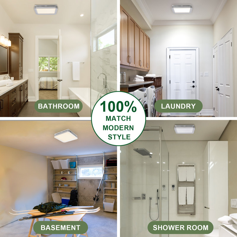Matte Black 100 CFM Bathroom Exhaust Fan with LED Light