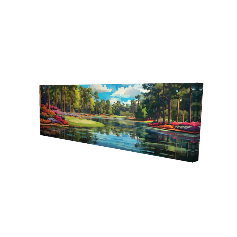 Toile de salle de bain Lake Flowers - Arbres Paysages Décoration intérieure