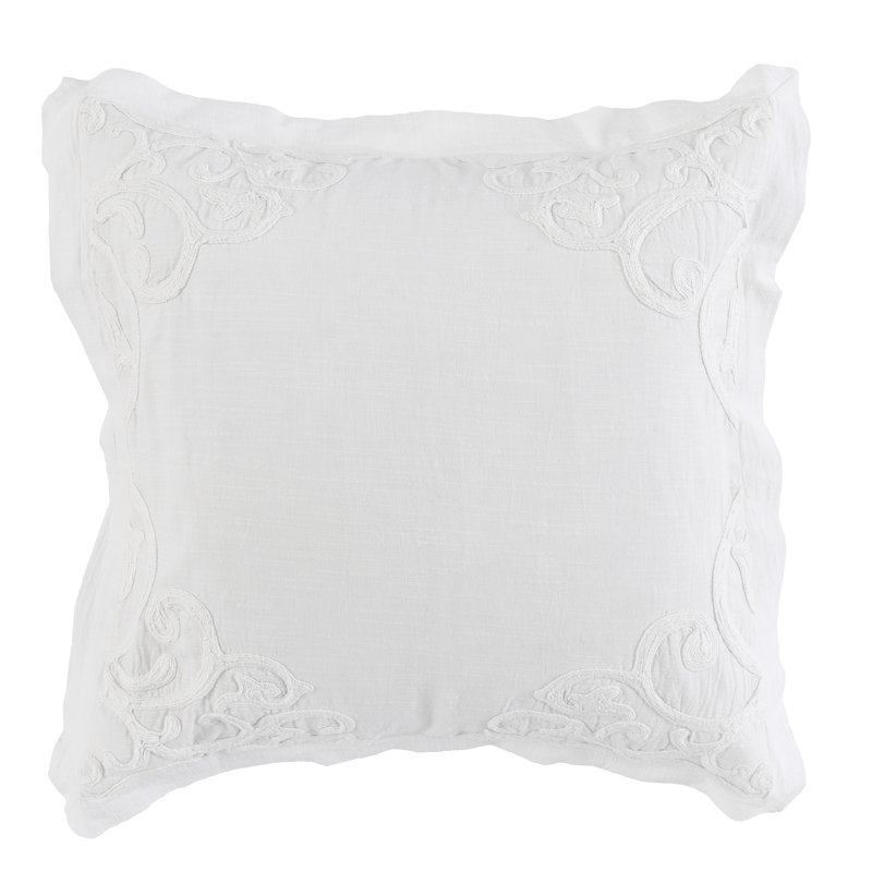 Reagan Damask Cotton Pillow Sham, White