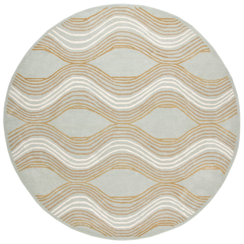 Secaucus Hand Tufted Wool Abstract Rug, Round 7'