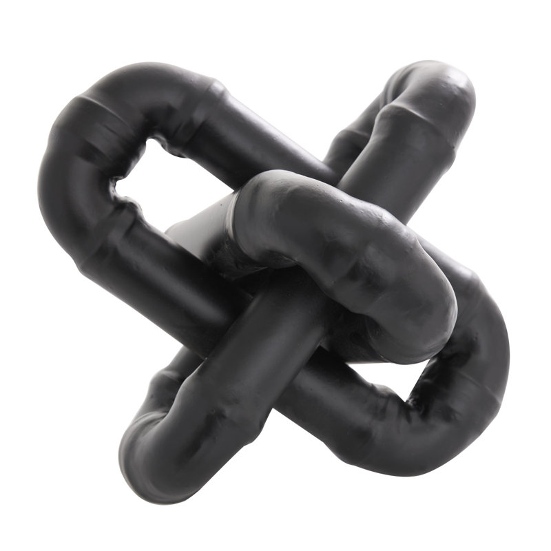 Sculpture géométrique et formes, H 7,4 po x l 9 po x P 8,6 po, Noir