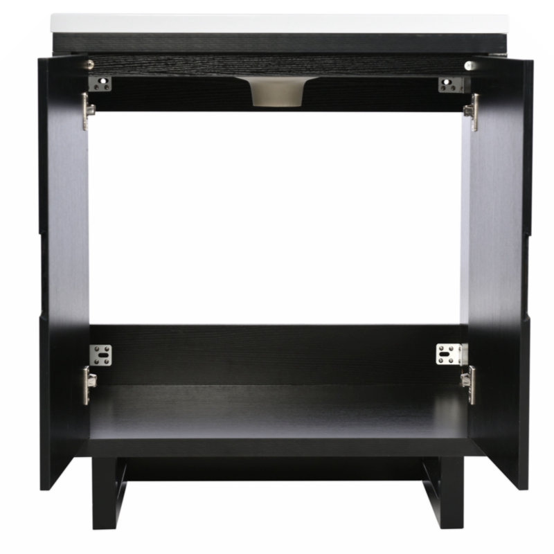 Ensemble de meuble-lavabo 30 po avec lavabo, armoire combinée, armoire de rangement pour salle de bain, structure en bois massif