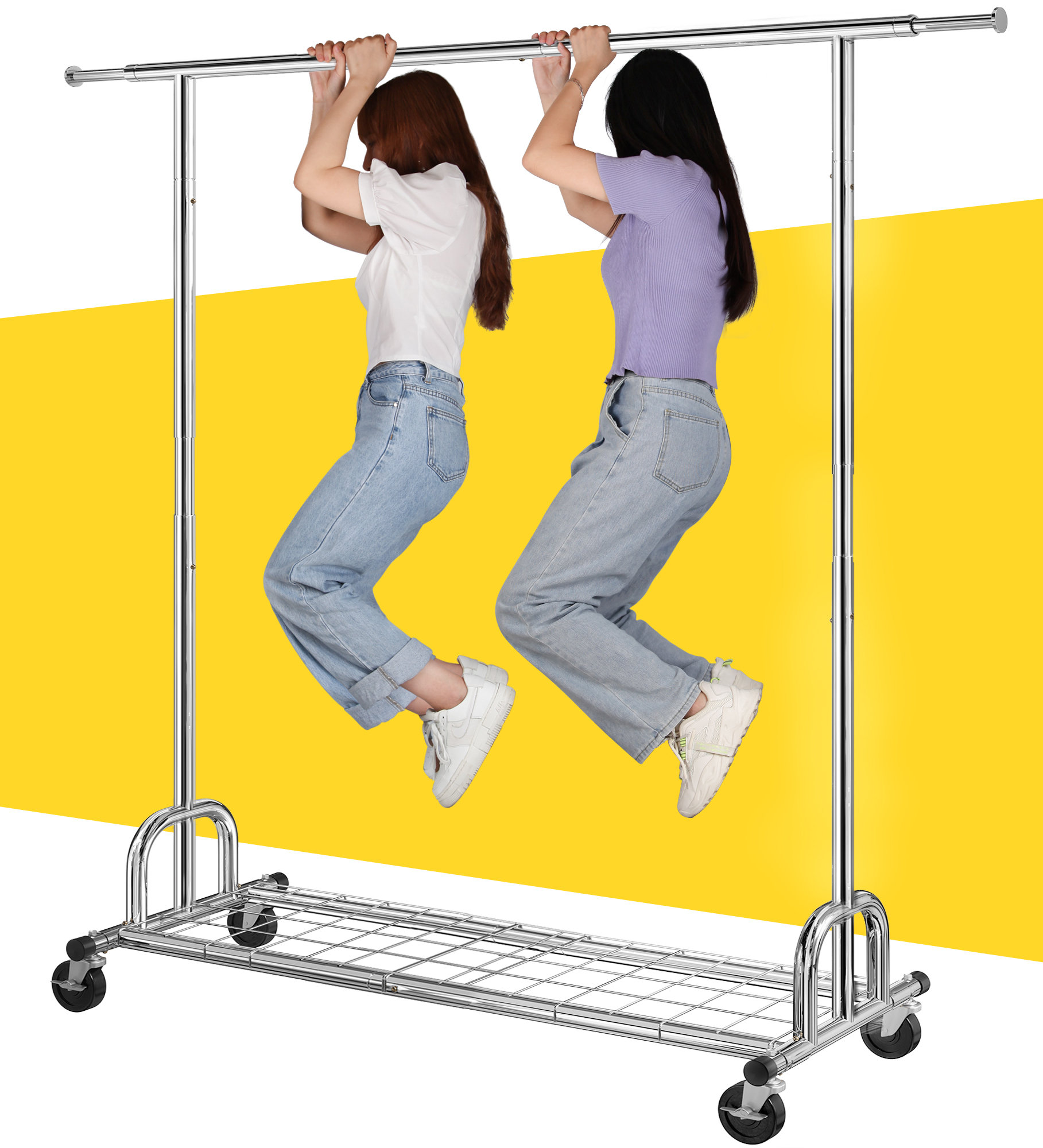 Rebrilliant Mardelle 460 LBS Clothes Hanging Rack Metal Clothes Rack Heavy Duty Garment Rack