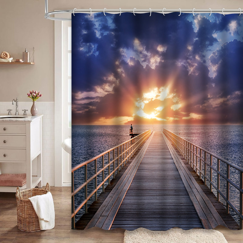 Magnifique rideau de douche avec 12 crochets, L 72 po x l 78 po
