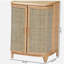 Armoire de rangement bohémienne en rotin naturel