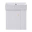 Meuble-lavabo flottant 21,6 po - Bassin en céramique + rangement à droite et poignée en or rose