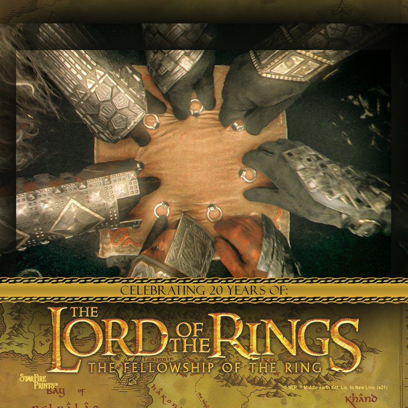 (Symboles) Ensemble de sous-verres en verre Starfire, Lord of the Rings Fellowship Of The Ring / The Rin