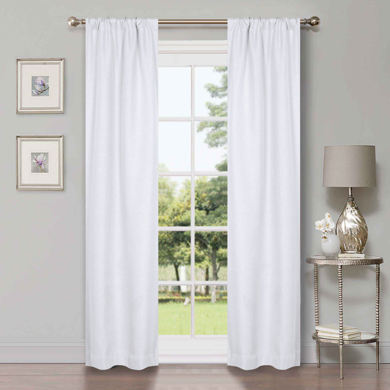 Panneau de rideau obscurcissant 100% polyester, L 26 po x L 84 po, Blanc neige