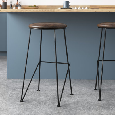 Lennon Upholstered Counter Stool with Metal Frame