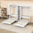 Dual Twin Murphy Beds with Headboard and Convertible Shelf-1599759220