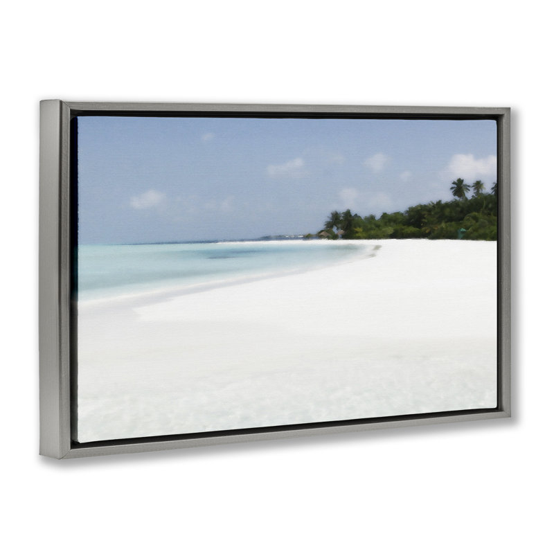 Cadre flottant Horseshoe Bay Coastline, design par Noah Bay, Cadre flottant gris lustré, H 17 po x l 25 po