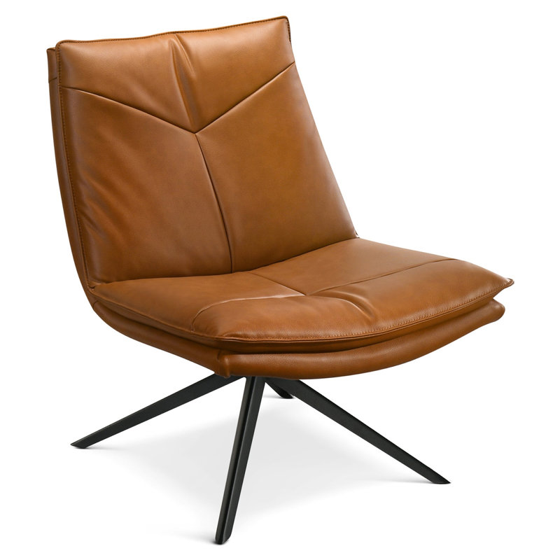 Chaise pivotante en cuir Oakland