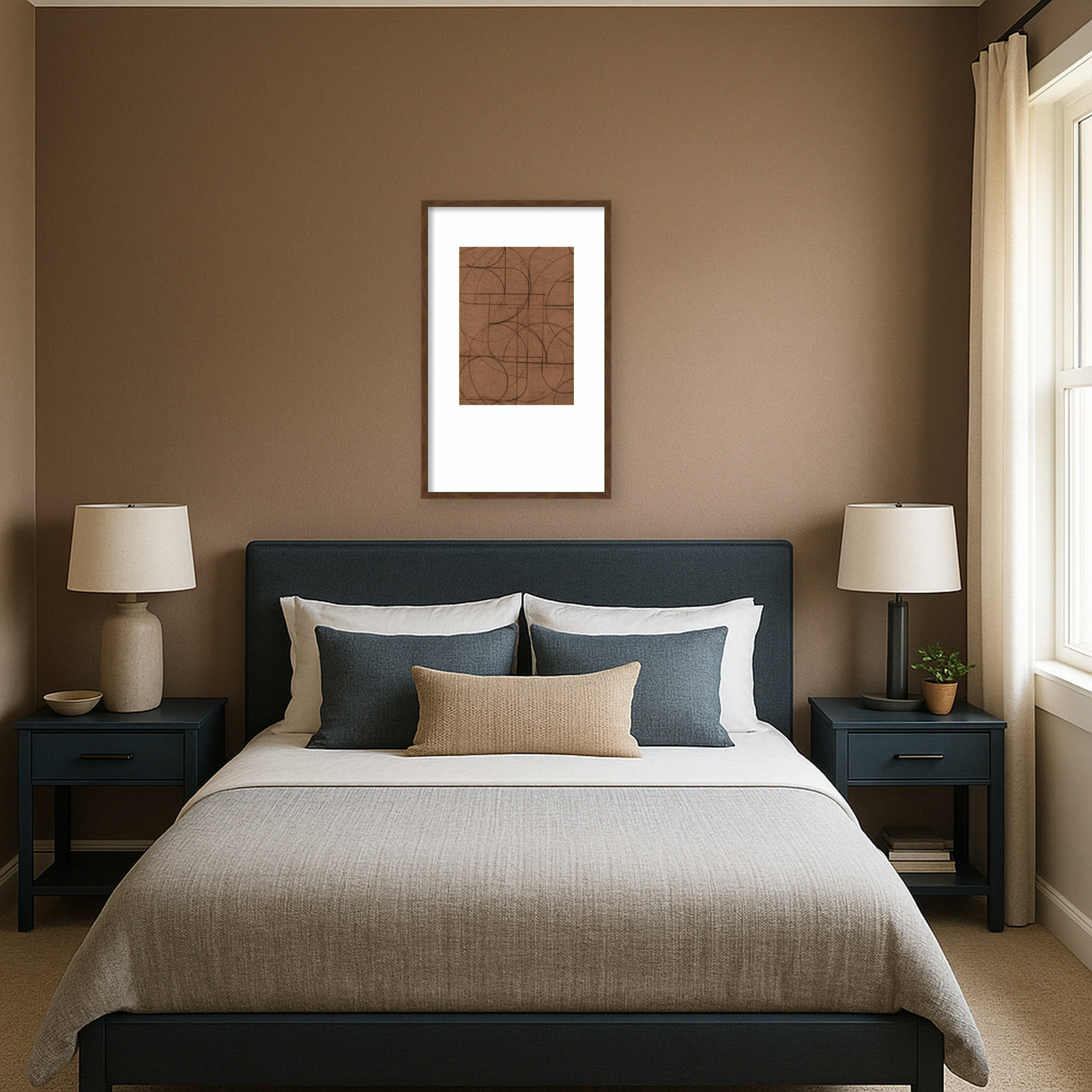 Curved 1 Print by Dan Hobday, 33" H x 21" W, Carlisle Brown Narrow Framed Print with Mat
