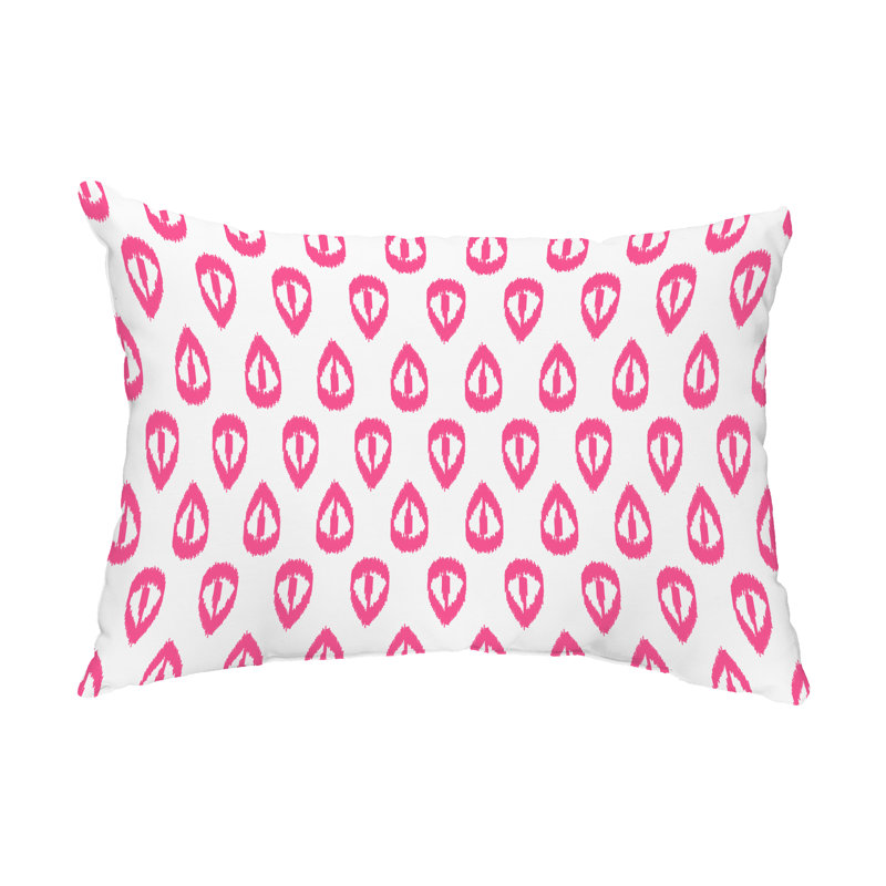 Geometric Outdoor Reversible Throw Pillow, Pink