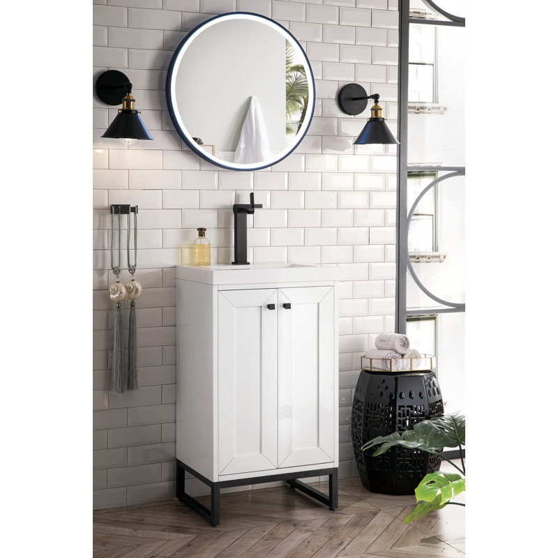 Chianti 20'' W Single Vanity, Matte Black, Glossy White