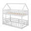 Lit superposé simple au-dessus d'un lit simple avec conception de maison, comprend une clôture et une porte-2121930903