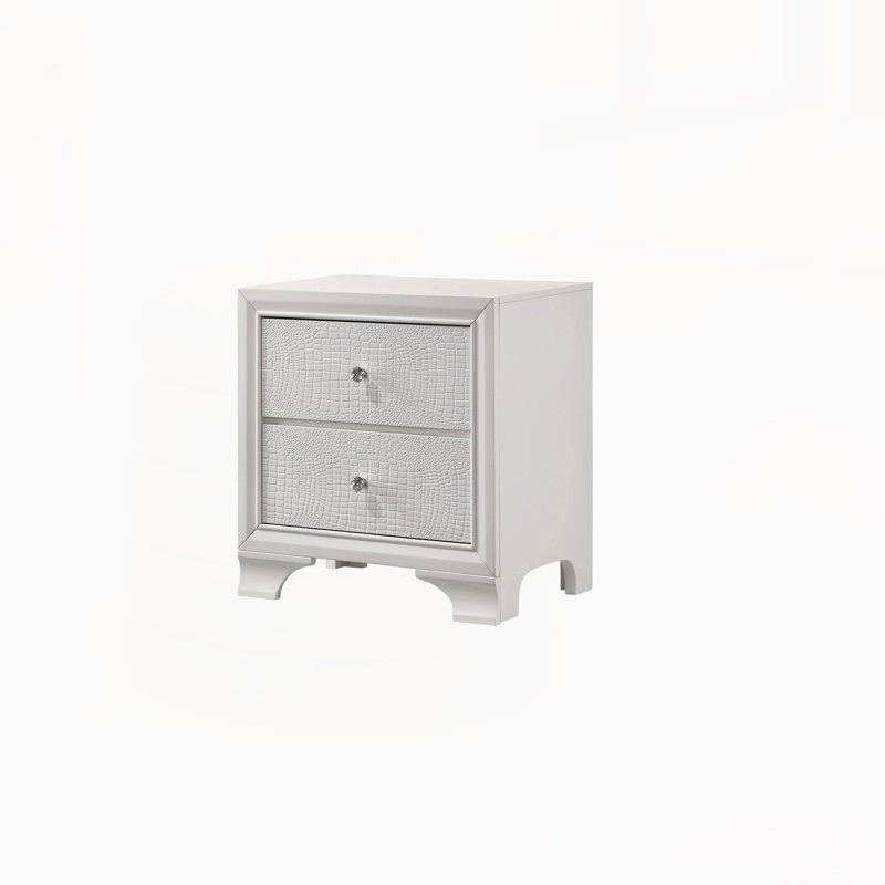 Table de chevet moderne avec tiroirs, White