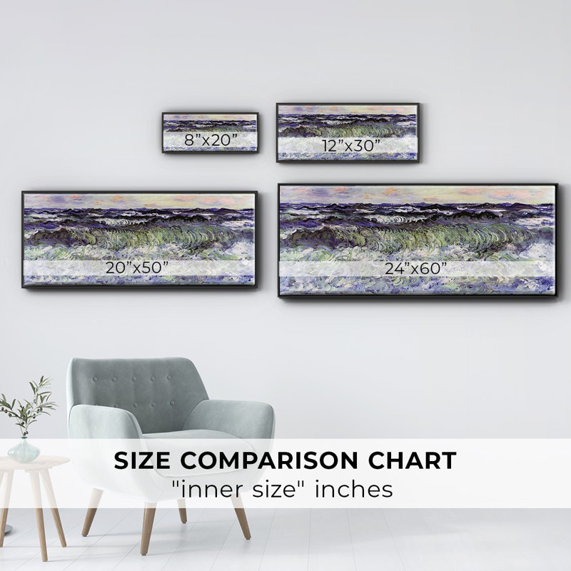 Sea Study, 1881- Framed Canvas, 24" H x 60" W