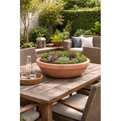 40 in. Handmade Bowl Planter with Lip