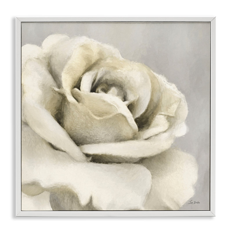 «Curling Rose Petals», art de la giclée encadrée par Lori Deiter, Estampe numérique encadrée blanc bord de mer