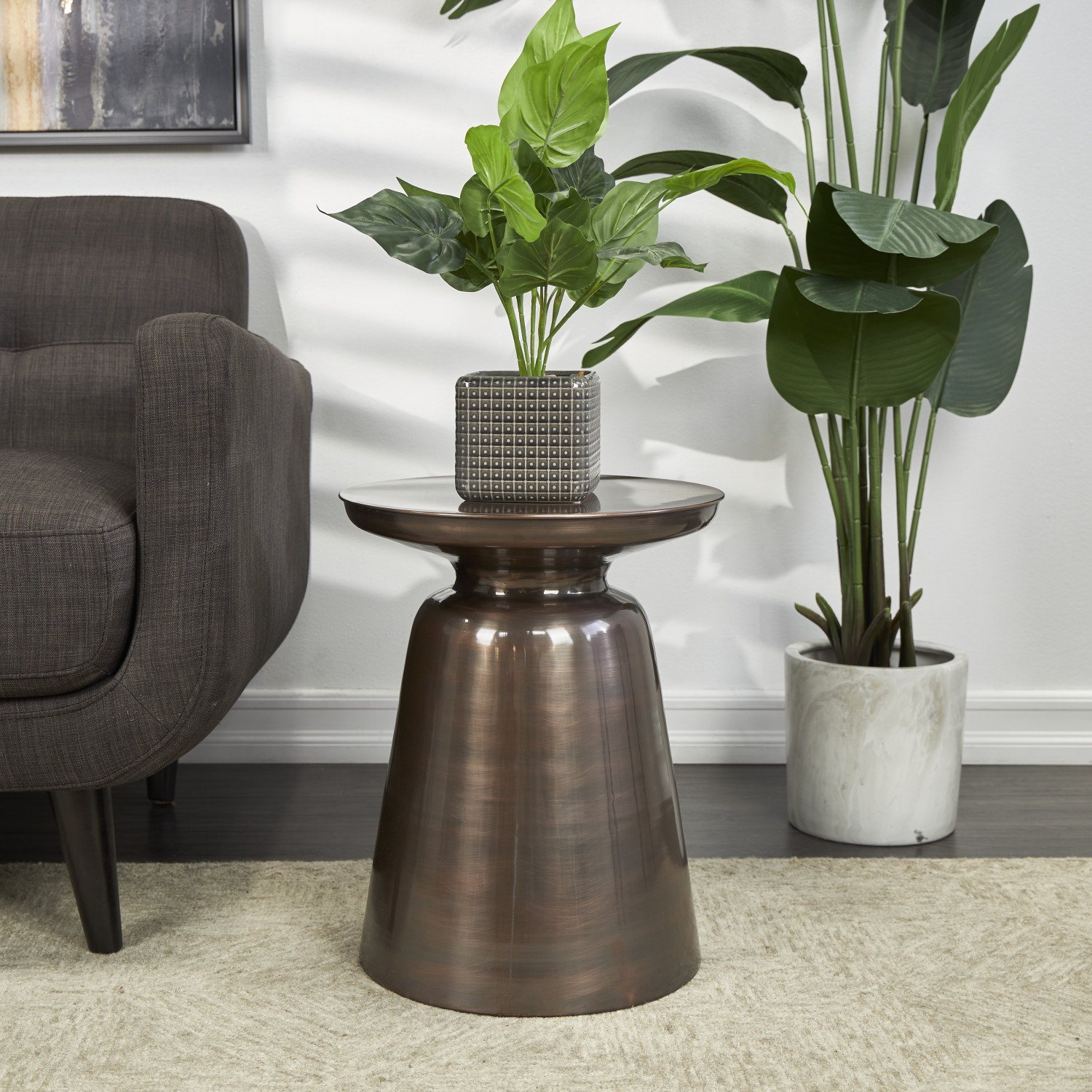 Wade Logan® Alaunna Iron Drum End Table & Reviews Wayfair