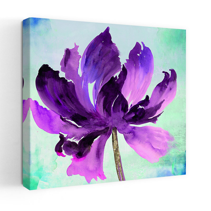 Tye Dye Floral I abstrait délicat éthéré fleur Art naturel, H 48 po x l 48 po
