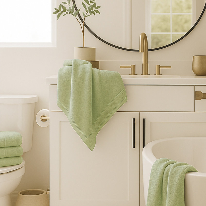 BedVoyage Towel Set 3pc - Viscose from Bamboo + Cotton - 600 GSM - Absorbent & Odor Resistant, Sage