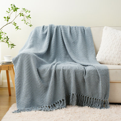 Jeté pour canapé, jeté chaud super doux pour lit simple, couverture en chenille tissée en tricot polyvalente pour le décor de la chambre à coucher