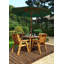 Feliciano 4 - Person Wood Patio Dining Set with Round Table , Cushions Included-419977386