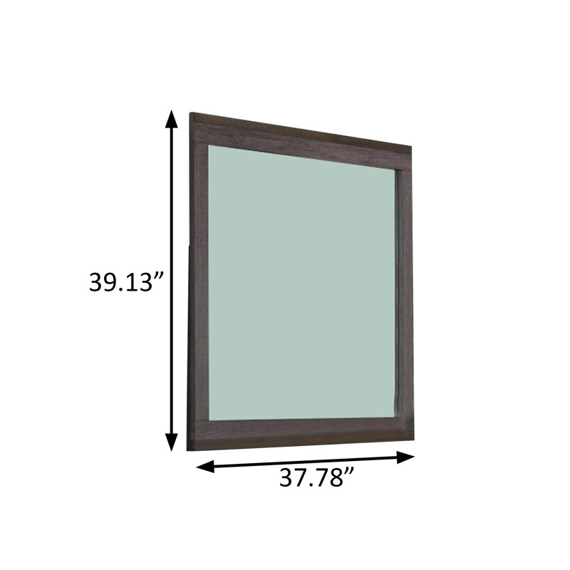 Miroir contemporain l 37,7 po, deux tons gris antique