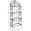 Étagère d'extérieur en fer forgé à 4 niveaux avec finition brun rustique victorienne pour terrasse et porche de jardin