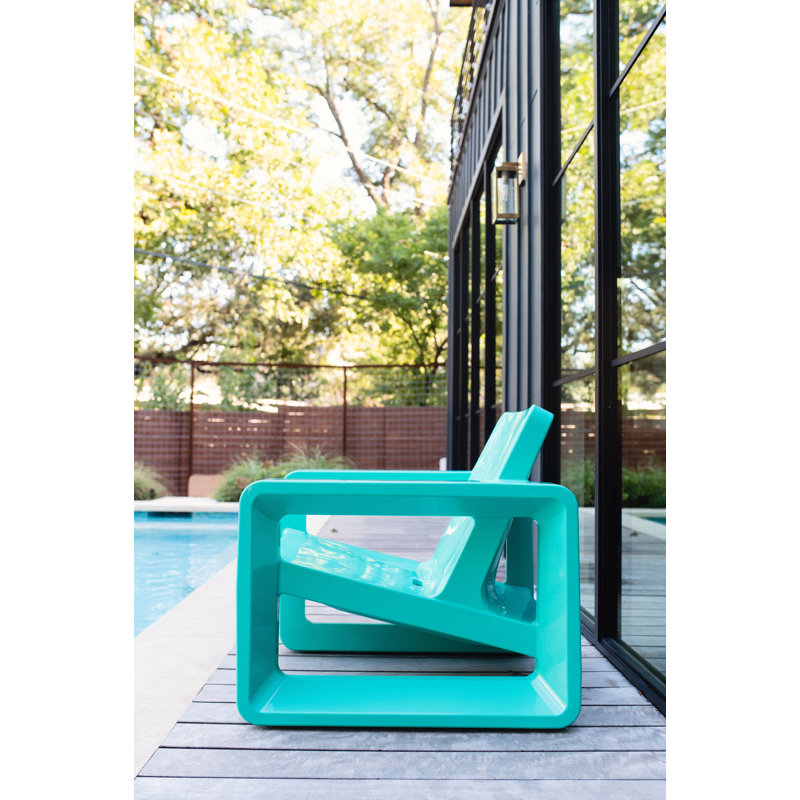 Deck Outdoor Lounge Chair, Seafoam Green